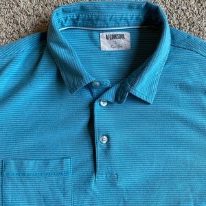 Linksoul Golf Polo Shirt Blue Large Stripes